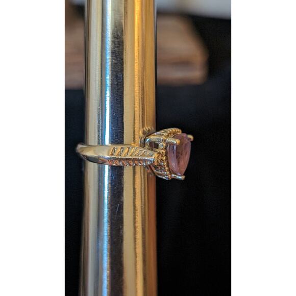 Trillion Cut Amethyst 925 Sterling Silver Ring Size 5.75 - Picture 6 of 10